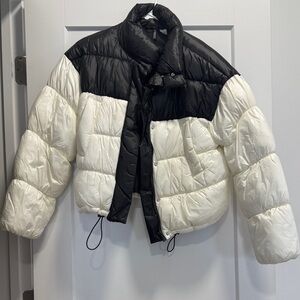 Black and White Puffer Jacket